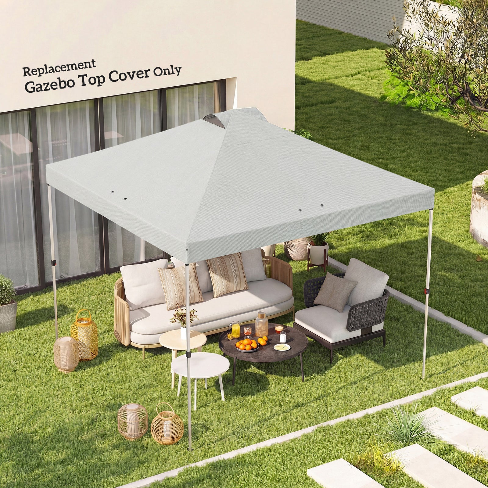 Gazebo Roof Replacement Uv50+ Waterproof 3x3(m) | White