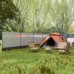 5 Pole Camping Windbreaks With Clear Windows And Carry Bag | Gray