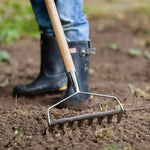 Kids Garden Rake, Stainless Steel Tines And Ash Handle