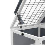 Tortoise House, Wooden Tortoise Table W/ Wooden Lamp Holder - Grey