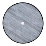Round Garden Tempered Glass Wood Grain Coffee Table - 80cm Dia X 72cm