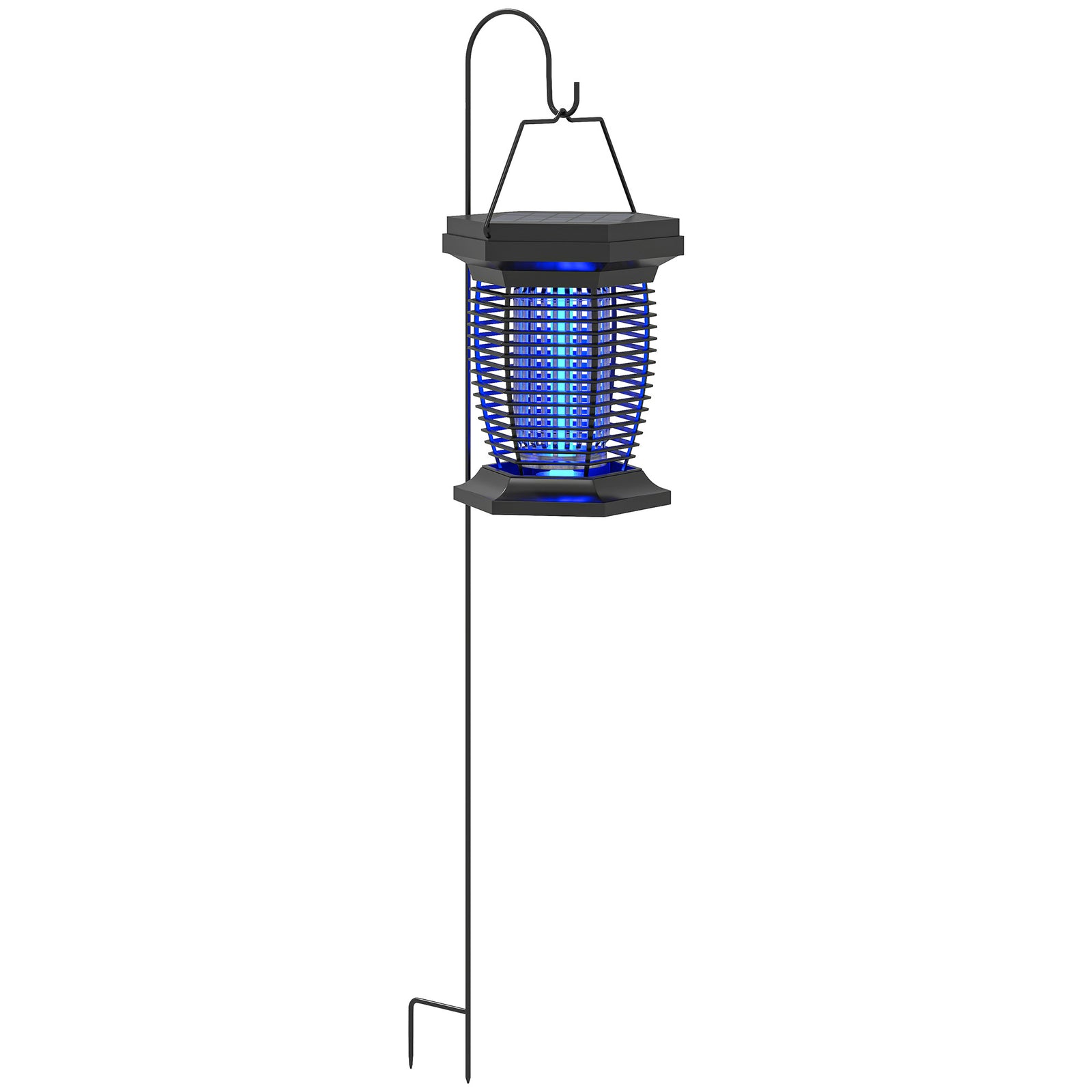 Outsunny Solar/usb Fly Zapper, Uva Light, Black