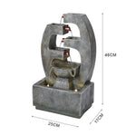 Solar Garden Water Fountain With Led Lights Tiered Modern Outdoor Feature