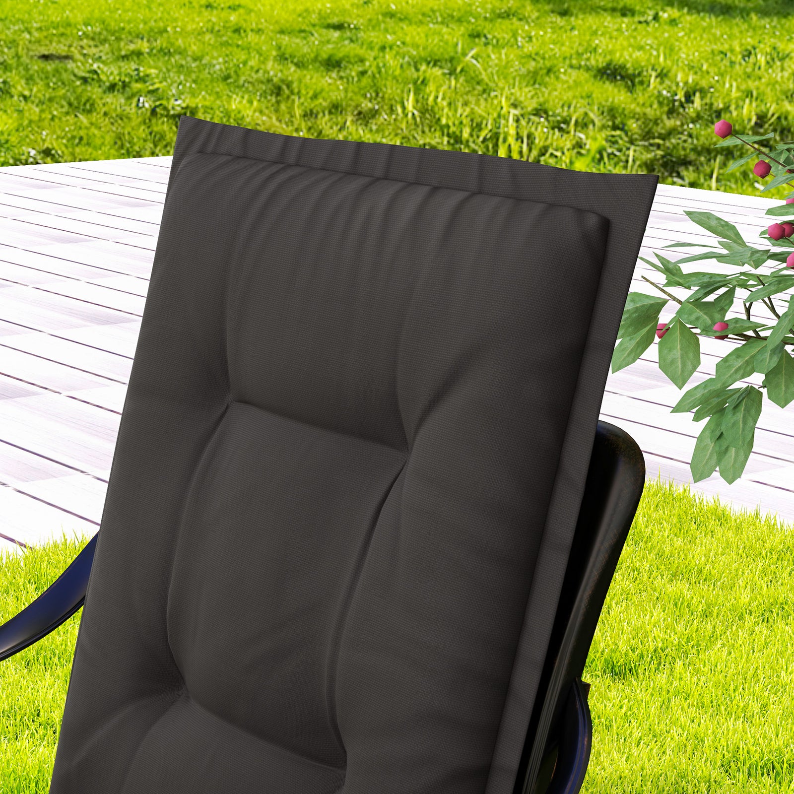 Outdoor Dining Chair Cushions | Charcoal Grey
