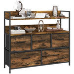 Bedroom Chest Of Drawers 4/5/6/7 Drawer Dresser W/ Shelf | Medium | Brown