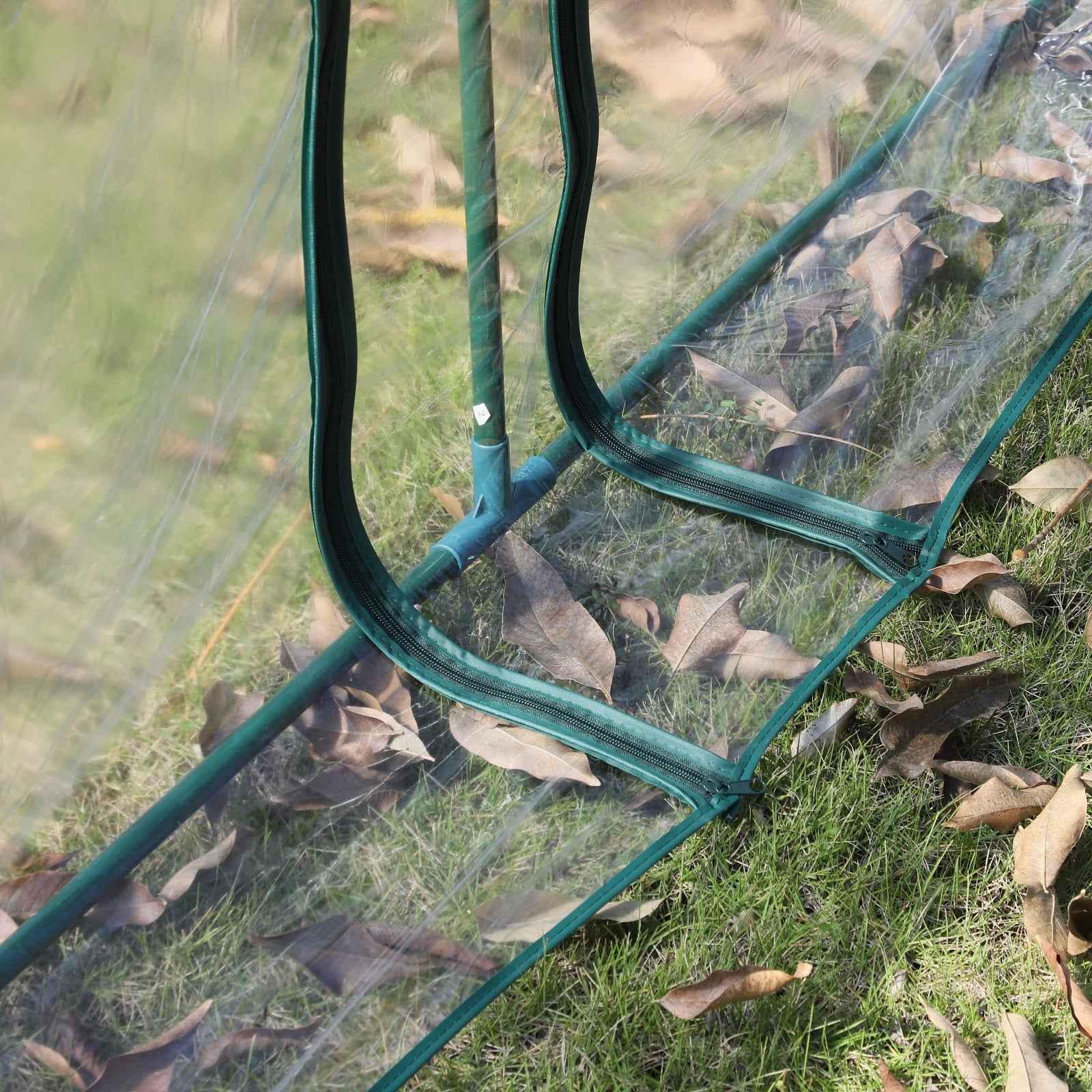 Green Tunnel Greenhouse With Zipped Doors