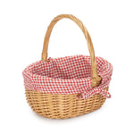 Wicker Shopping Basket Buff Willow Oval Shopper | Red