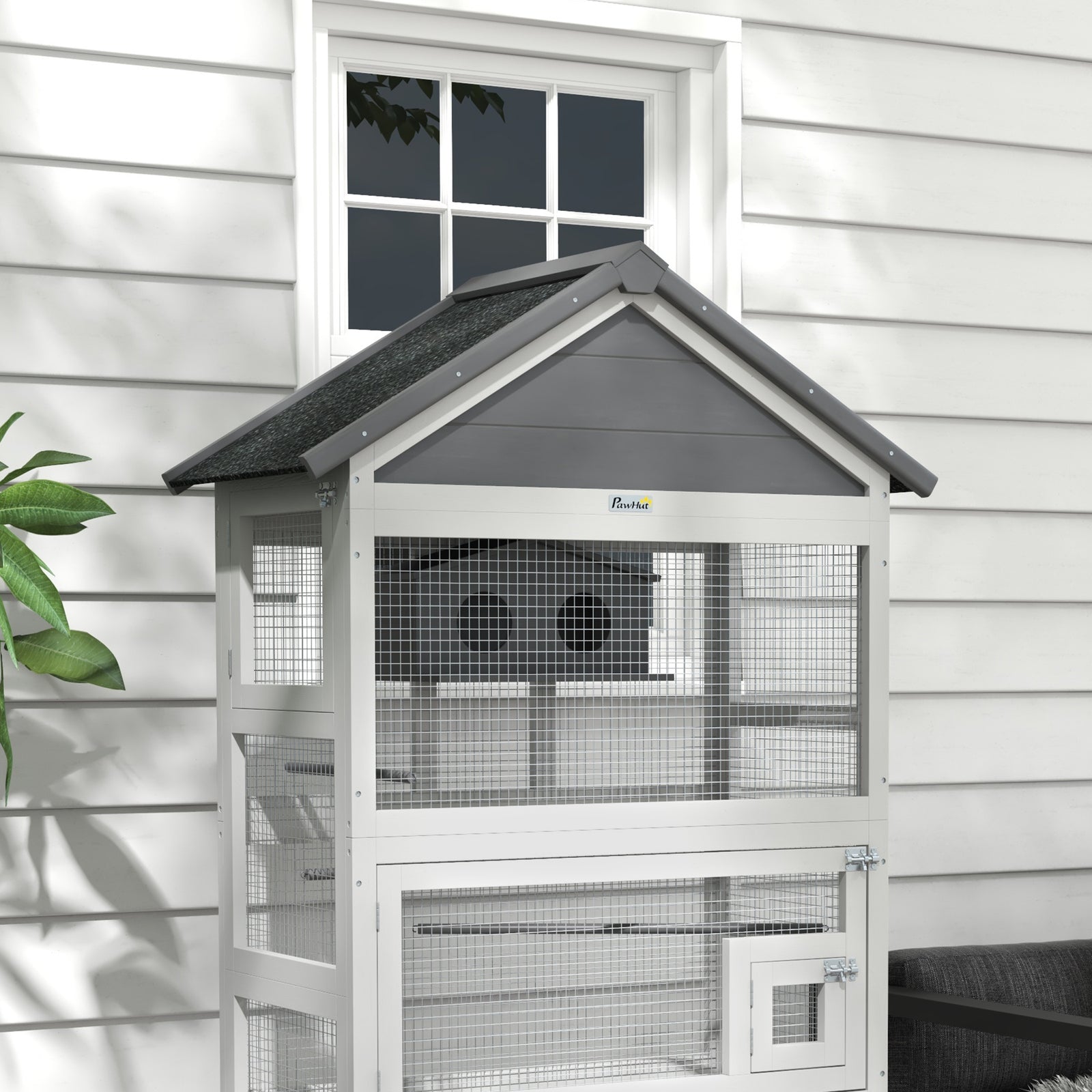 Bird Cage W/ Stands For Finches, Parakeets, Small Birds - Grey