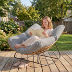 Indoor Outdoor Rocking Chair With Cushion | Light Grey