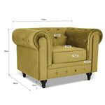 Button Tufted Velvet Living Room Armchair | Gold
