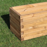 Pine Wooden Trough Planter With Feet | 140cm x 42cm x 38cm | Brown