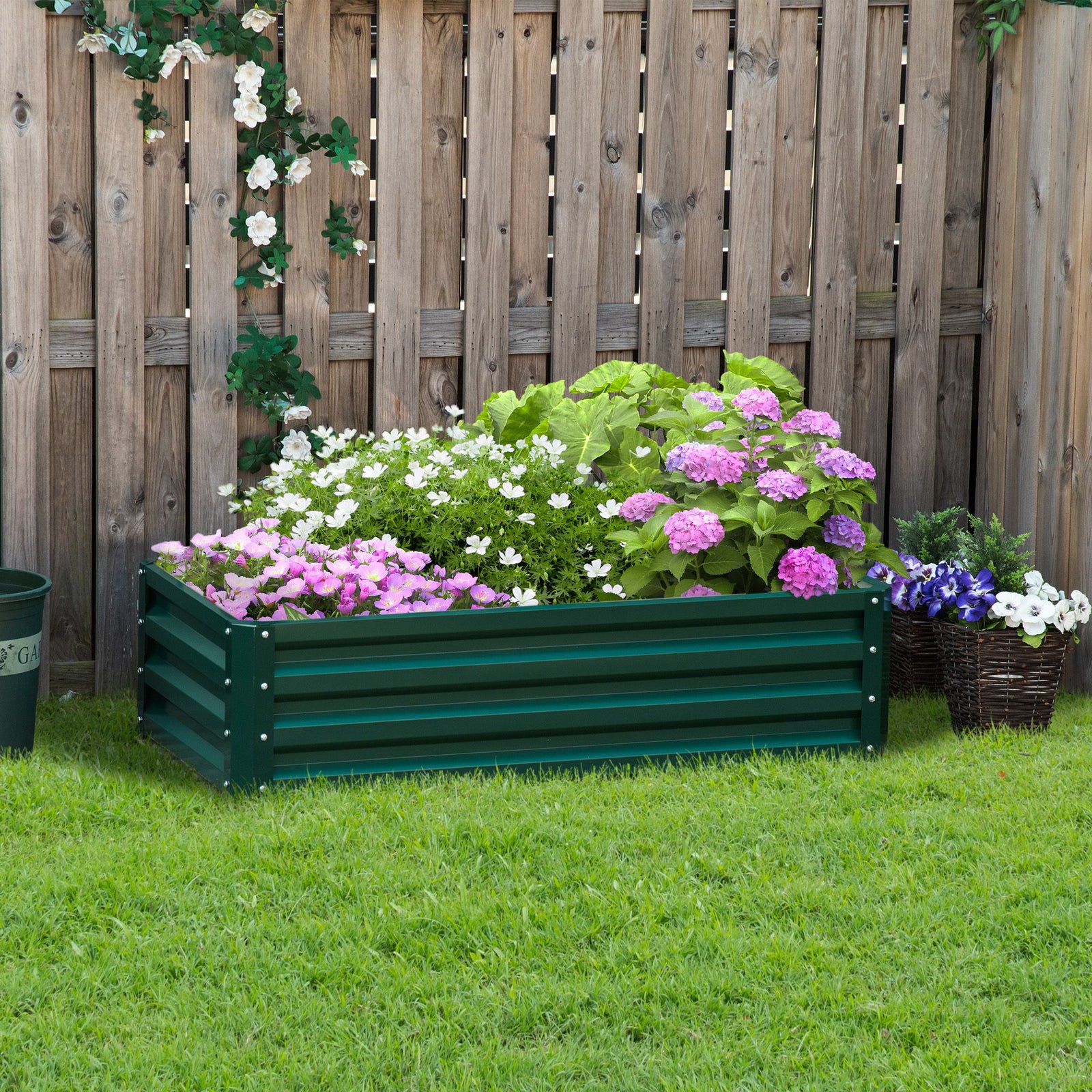 216l Raised Garden Bed Steel Planter Box | Green