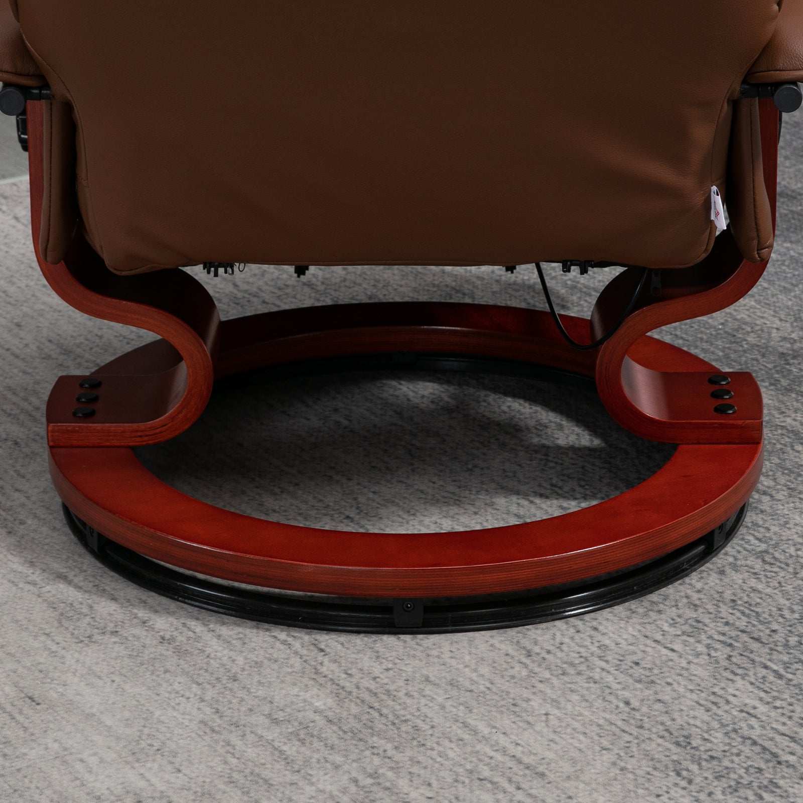 Ergonomic Office Recliner Chair Pu Leather Armchair Lounger | One Size | Brown