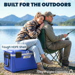 42.6l Insulated Cool Box, Portable Ice Cooler With Handle | Blue