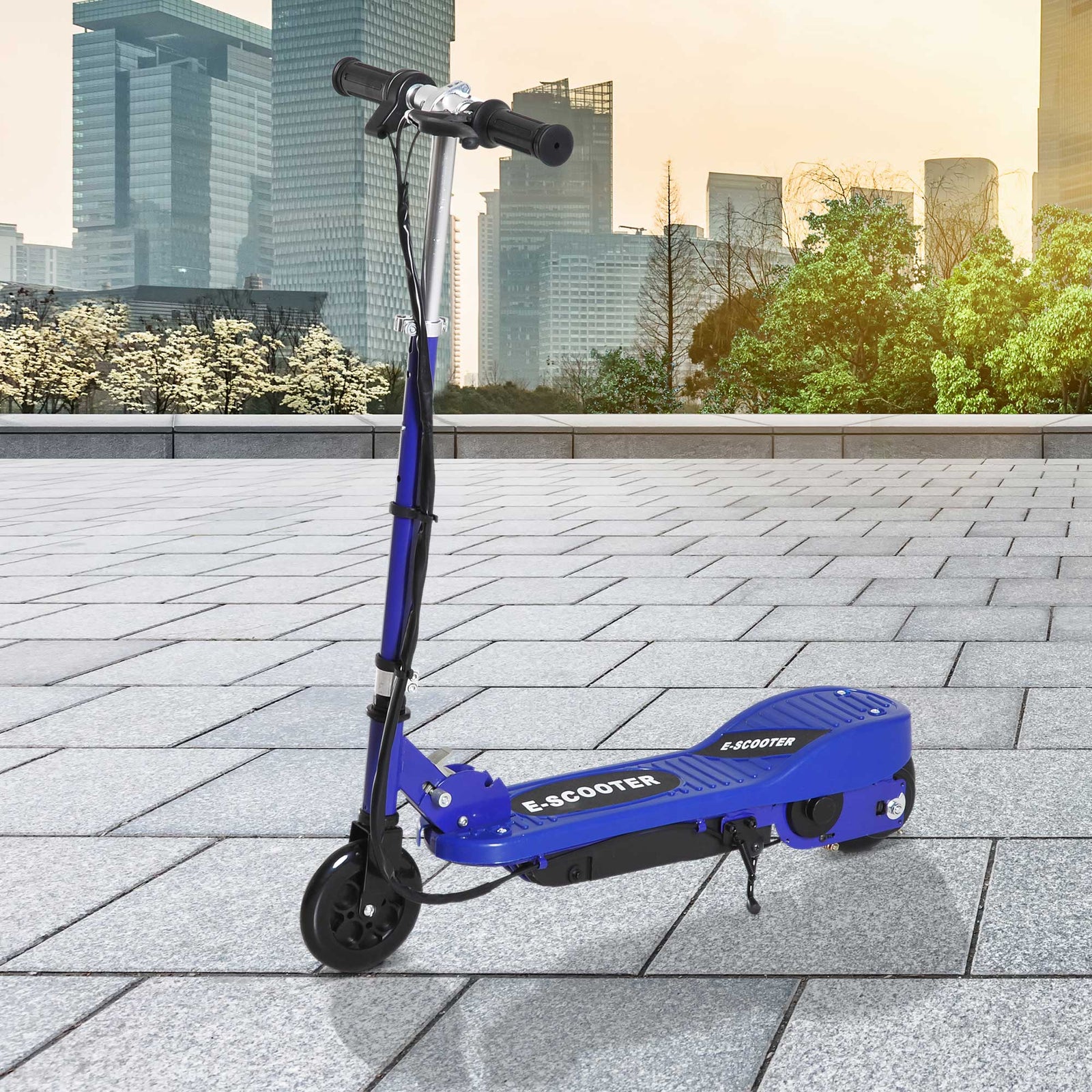 Folding Kids Electric Scooter 7-14 Adjustable Battery Power | Blue
