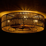 Breeins 50cm Dia Rattan Ceiling Fan Light With Remote Control