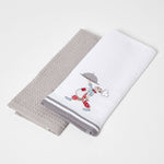 HOMESCAPES "cook" Waffle Cotton Tea Towels, Set Of 2
