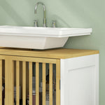Under Sink Bathroom Cabinet, Sink Storage Cabinet With Slat Doors