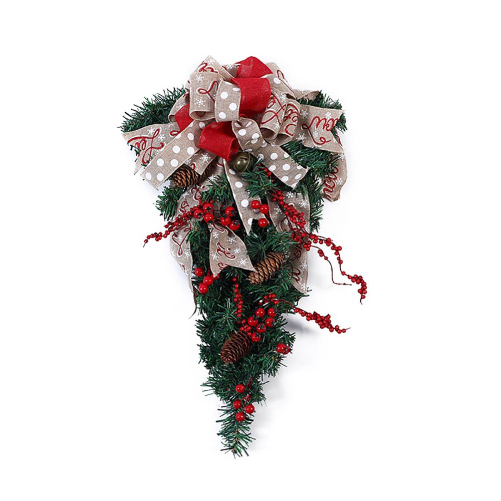 Ribbon Bow Christmas Teardrop Swag