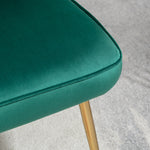 Velvet-feel Shell Accent Chair Bedroom Lounge Metal Legs | One Size | Green