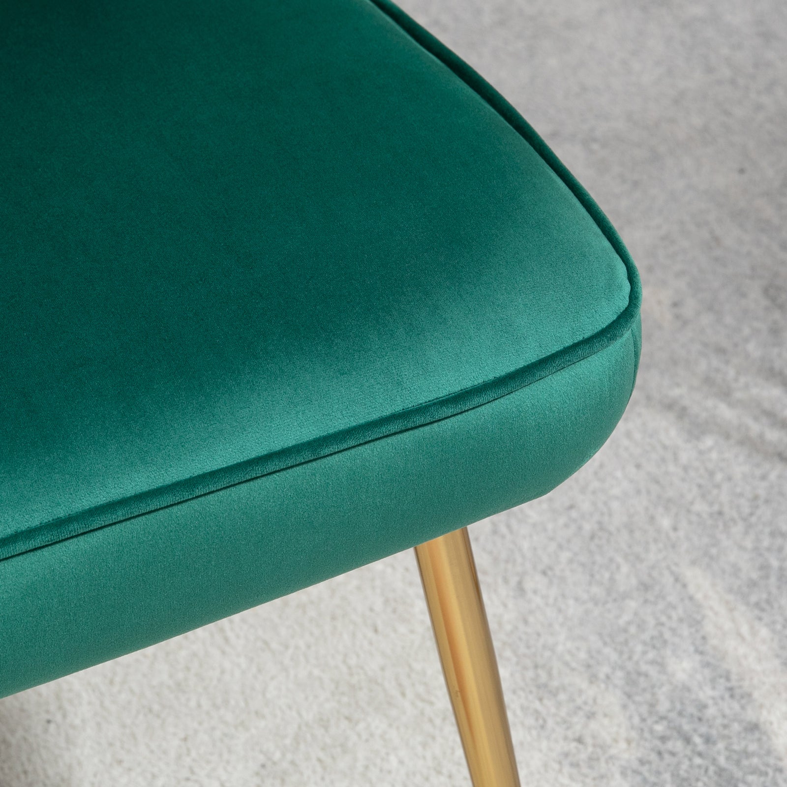 Velvet-feel Shell Accent Chair Bedroom Lounge Metal Legs | One Size | Green