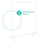 Livivo Clothes Rail White Powder Coated Iron Frame Bedroom Storage Rack