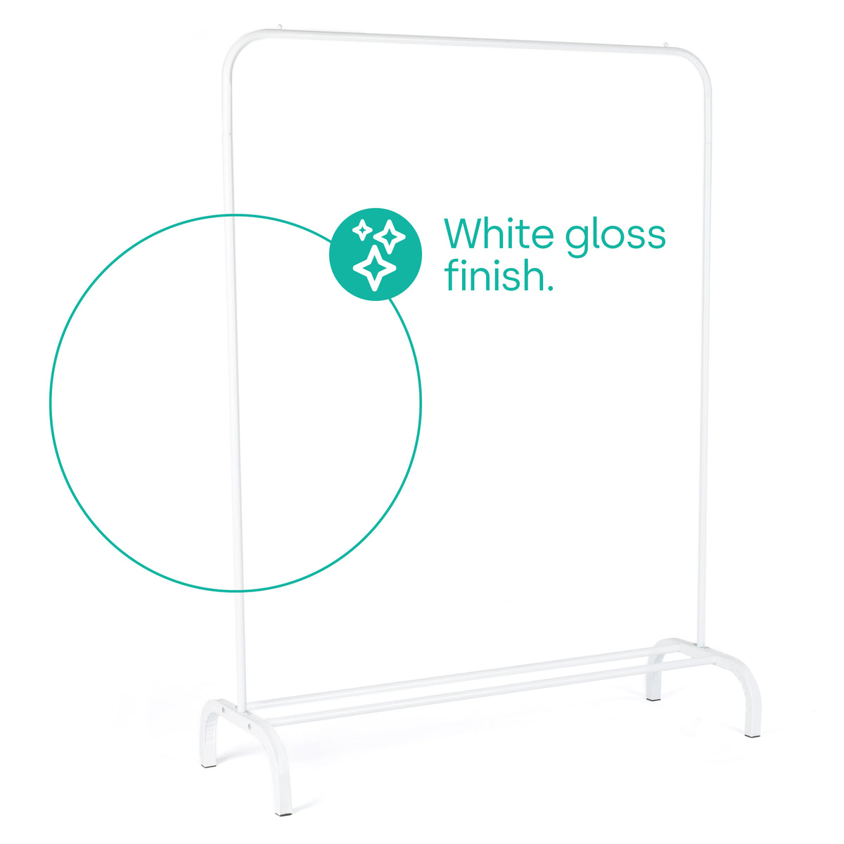 Livivo Clothes Rail White Powder Coated Iron Frame Bedroom Storage Rack