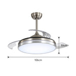 42inch Acrylic Ceiling Fan Light With 3 Blades 6-speed, With Remote Control And Timing Function
