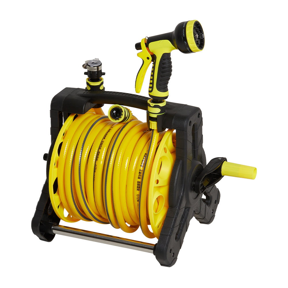 25/35m Portable Garden Watering Hose Reel Set | Large | Yellow