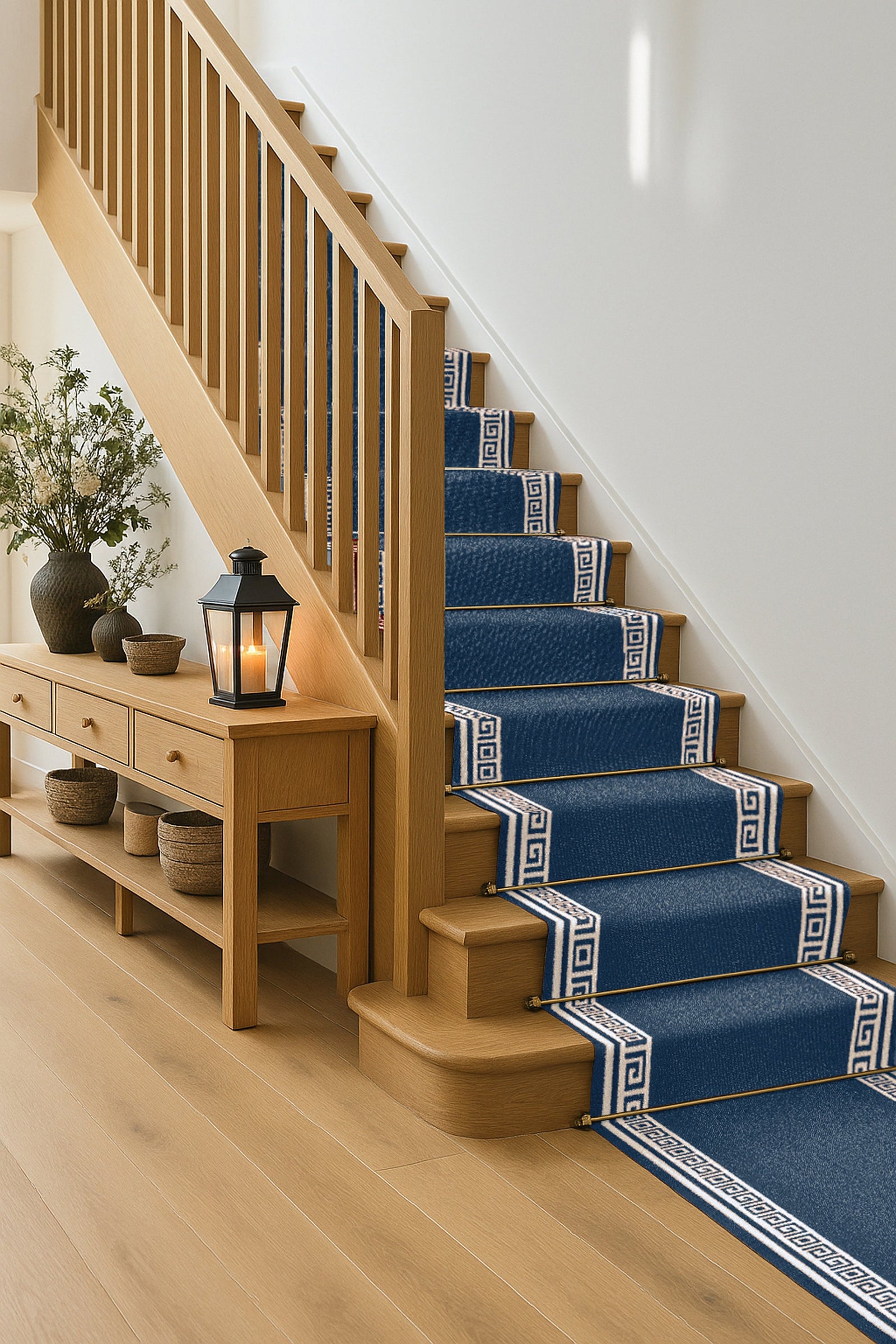 Luna Stair Runner Non-slip Kitchen Mat | 8ft | Blue
