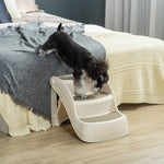 Foldable Pet Stairs 3 Steps With Non-slip Mats For Small Dogs | Cream