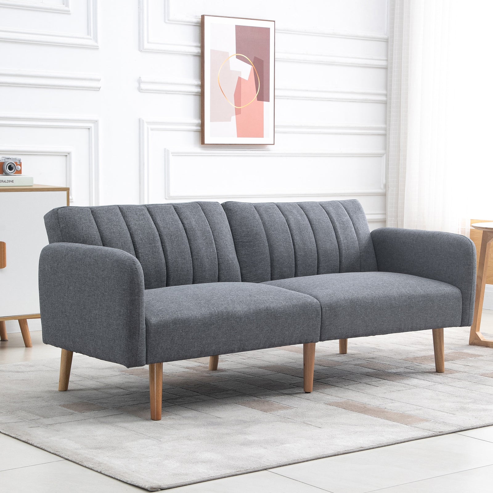 Two Seater Sofa Bed W/ Adjustable Backrest For Living Room | One Size