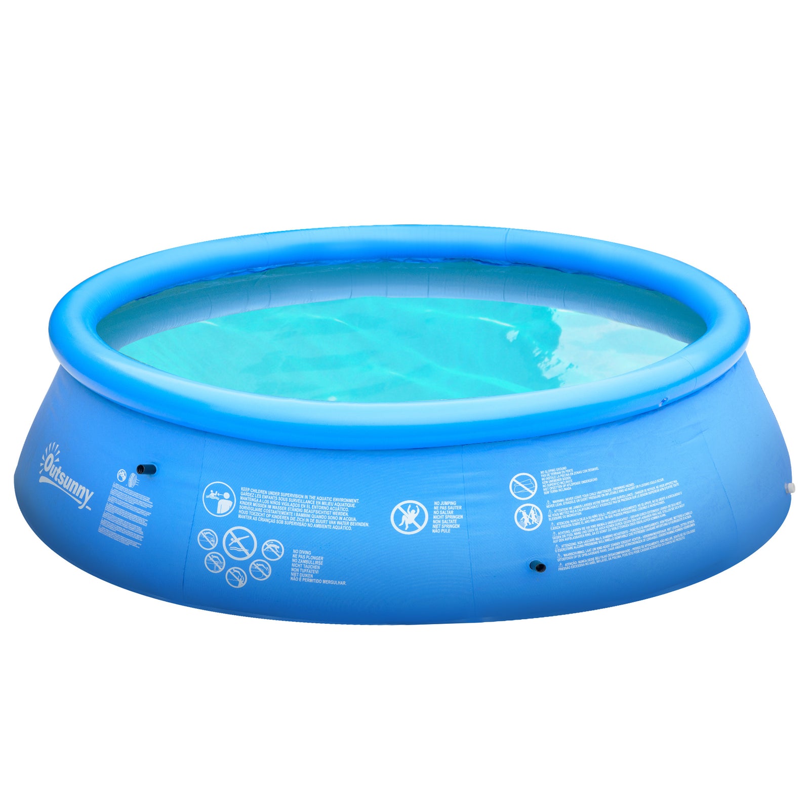 Inflatable Swimming Pool Family-sized, W/ Hand Pump 274x76cm | Blue
