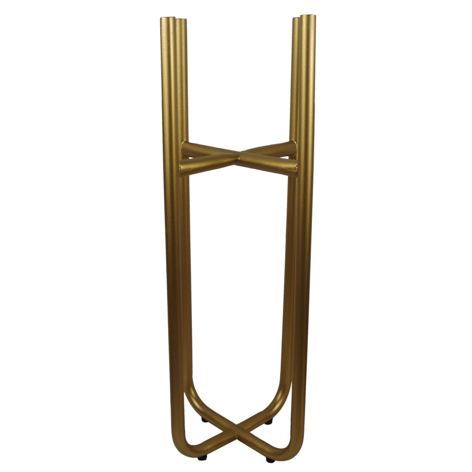 Tall Gold Stand With Iridescent Rainbow Metal Planter 62cm X 18cm