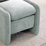 Chenille Upholstered Armchair With Footstool | Grey