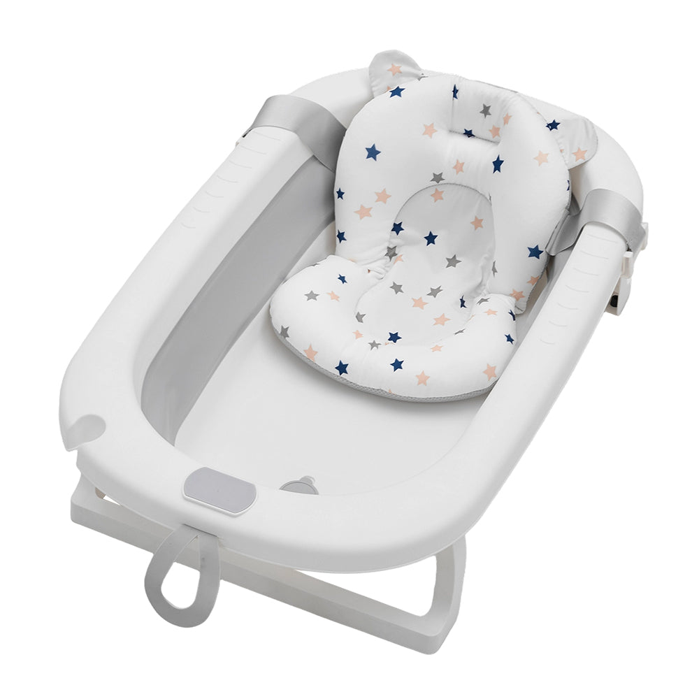 Collapsible Baby Bathtub With Soft Support Cushion | Grey