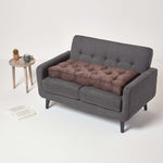 Faux Suede 2 Seater Booster Cushion | 50cm x 100cm | Chocolate