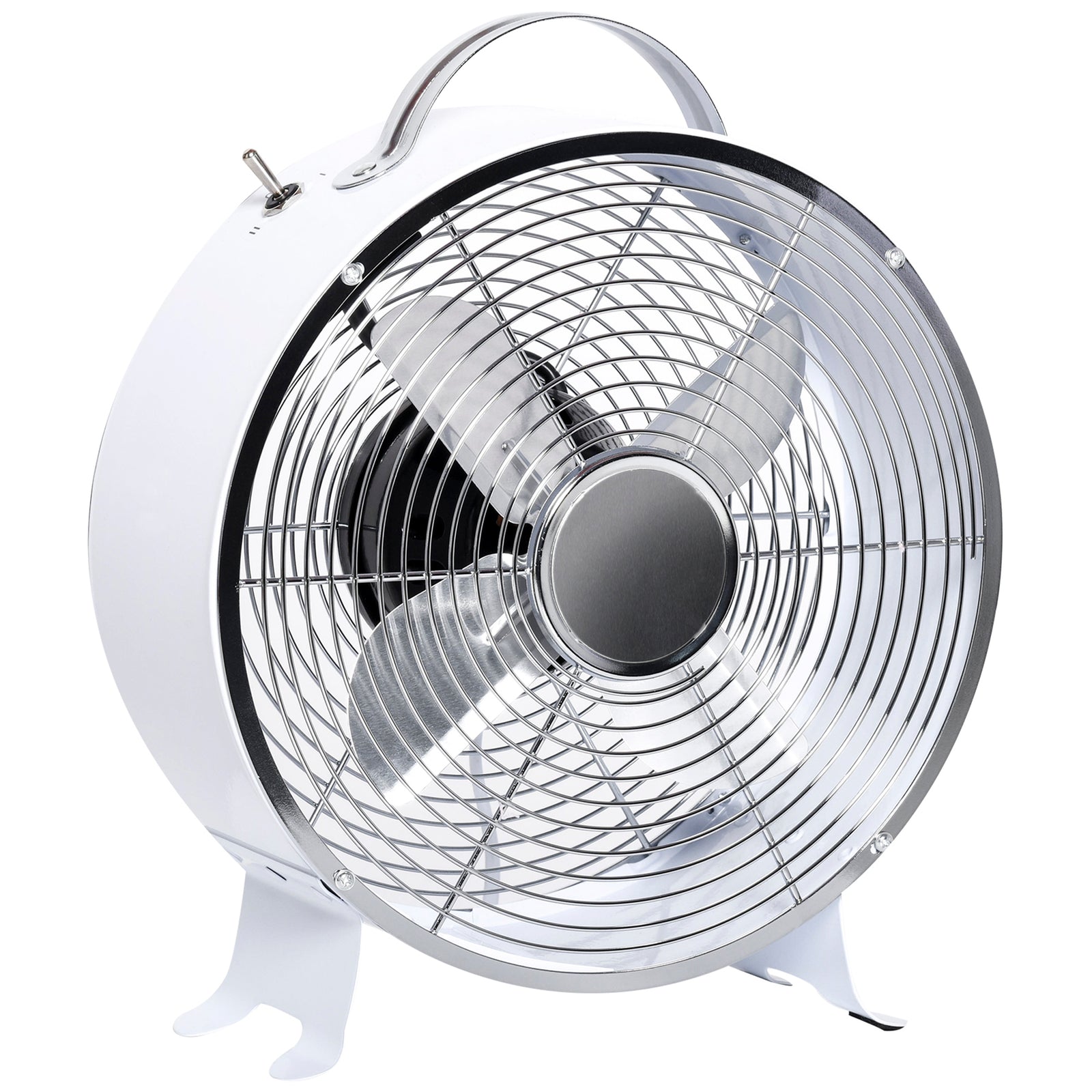 10" 2-speed Electric Fan W/ Safe Guard Anti-slip Feet | One Size | White
