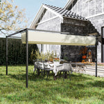 4x3m Metal Pergola Gazebo Retractable Canopy Cream