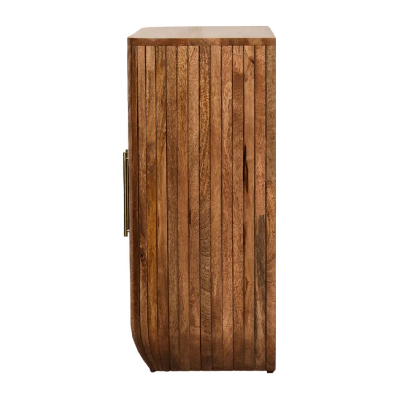 Handcrafted Solid Wood Cabinet – Golden Teak Finish