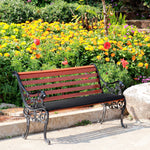 2-seater Bench Cushion Polyester Cover Seat Pad Replacement | Black