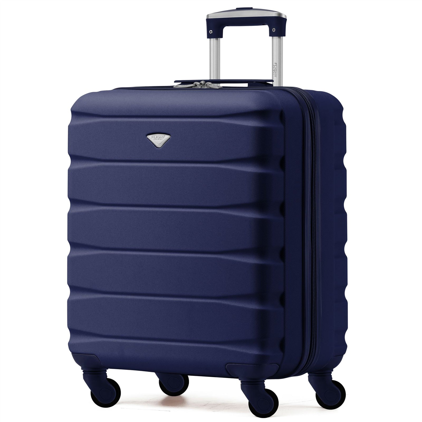 56x45x25cm Large Cabin Carry On Case - Overhead Luggage Suitcase - 4 Spinner Wheels - Abs Shell | 56 x 45 x 25cm | Navy Blue