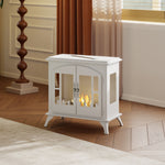 Ethanol Fireplace Stove Freestanding Bioethanol Fire, 0.9l Tank | White