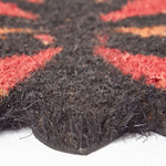 HOMESCAPES Orange Butterfly Coir Doormat