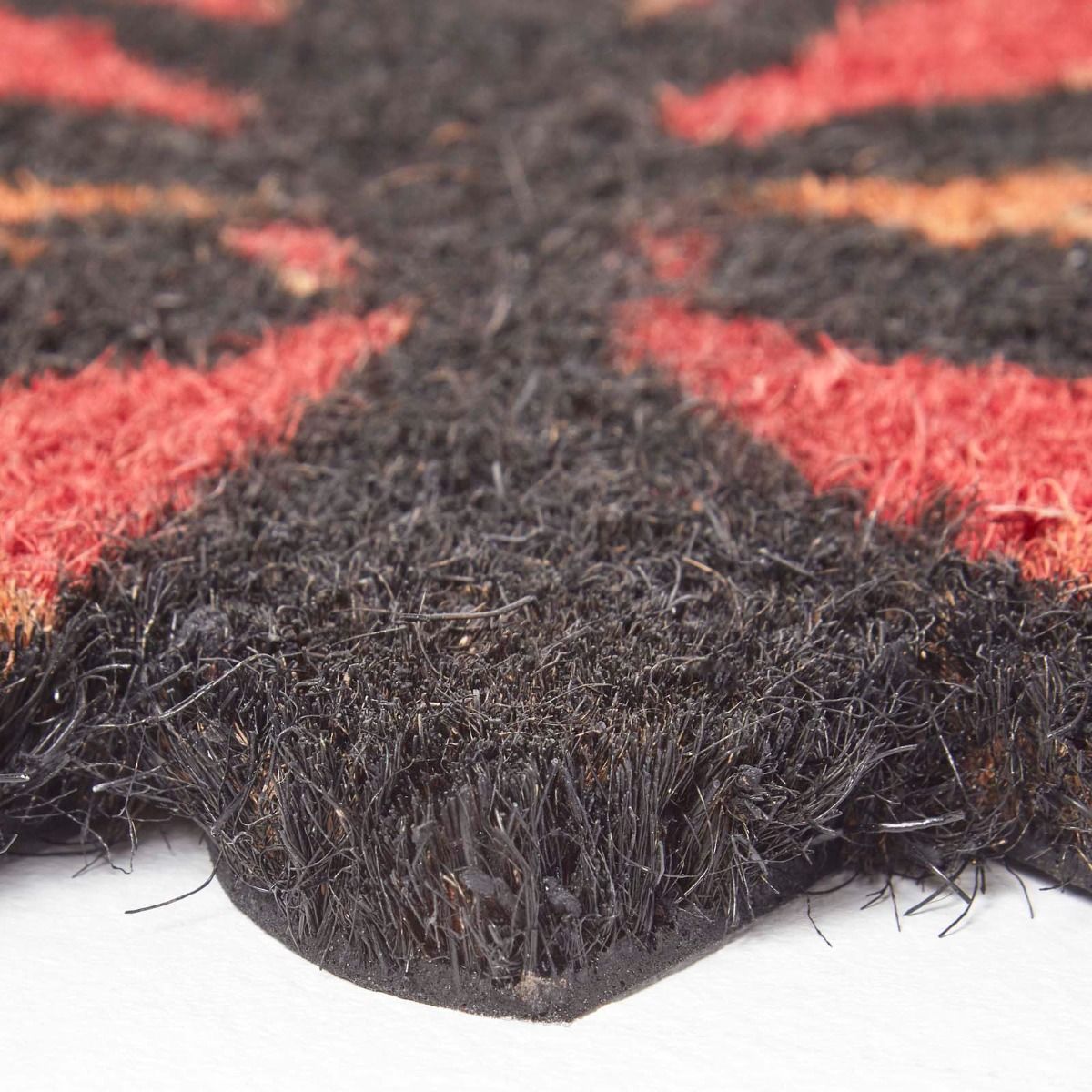 HOMESCAPES Orange Butterfly Coir Doormat