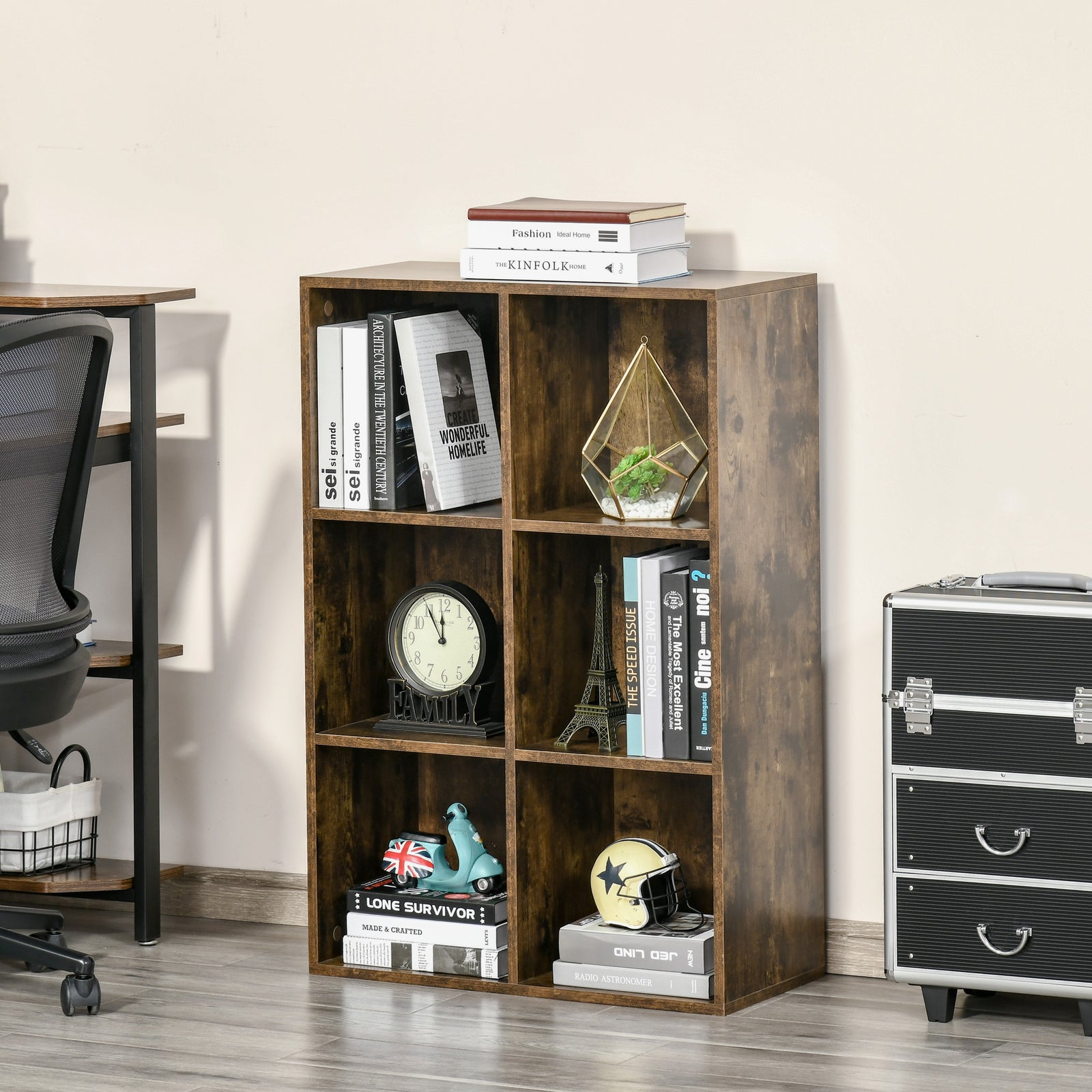 Cubic Cabinet Bookcase Storage Shelves For Home Office | One Size | Pale Brown