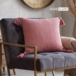 Pure Handmade Cotton Muslin Cushion With Cover | 45cm x 45cm | Pink