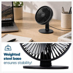 Livivo Compact Desktop Usb Fan 6 Inch Steel Base Cooling Black