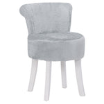 Modern Plush Upholstered Dressing Chair With White Legs Small Vanity Makeup Chair