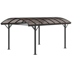 Outsunny 5 X 3(m) Garden Aluminium Pergola Gazebo Carport W/ Pc Roof